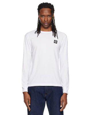 Stone Island 2100031 60/2 COTTON JERSEY Long Sleeve White