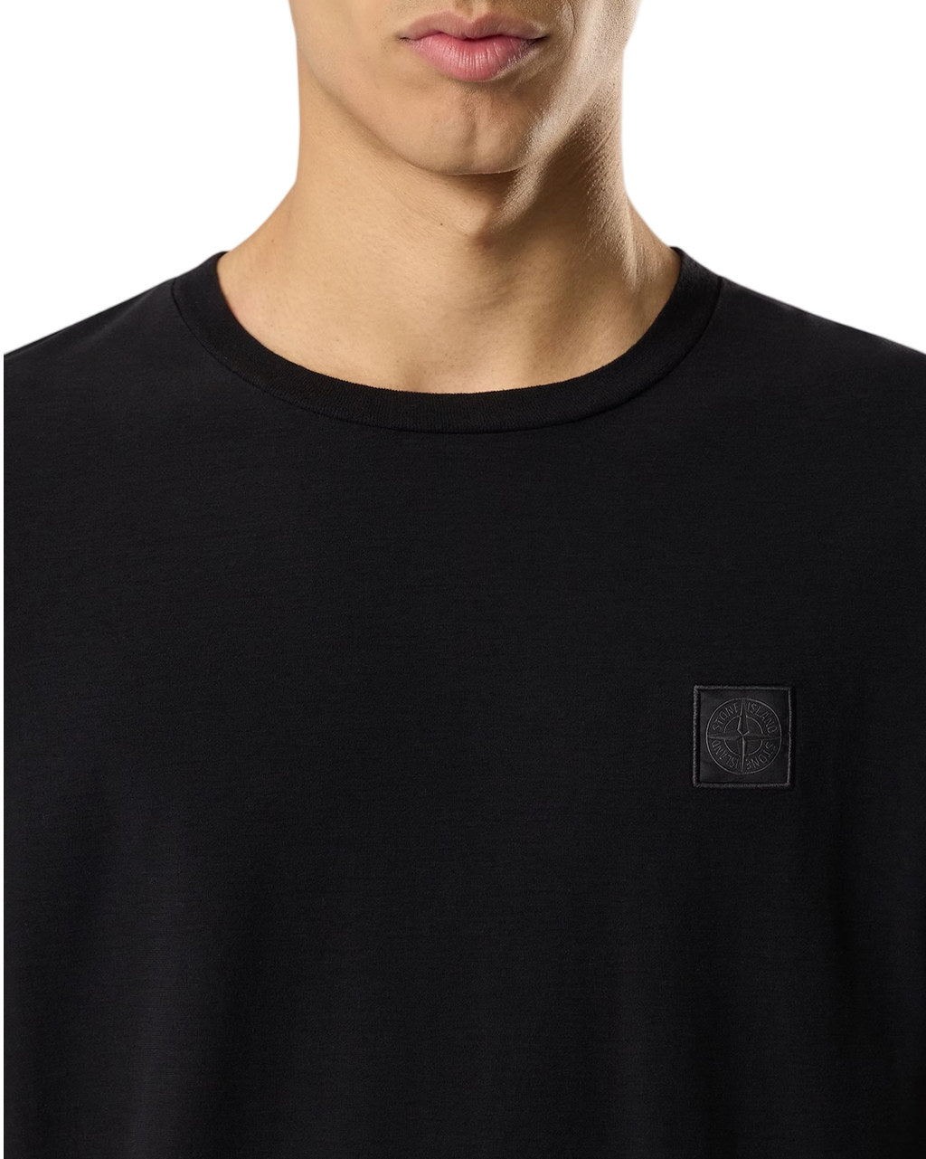 Stone Island 2100035 ORGANIC COTTON JERSEY CREPE_S.I. GHOST T-shirt Black