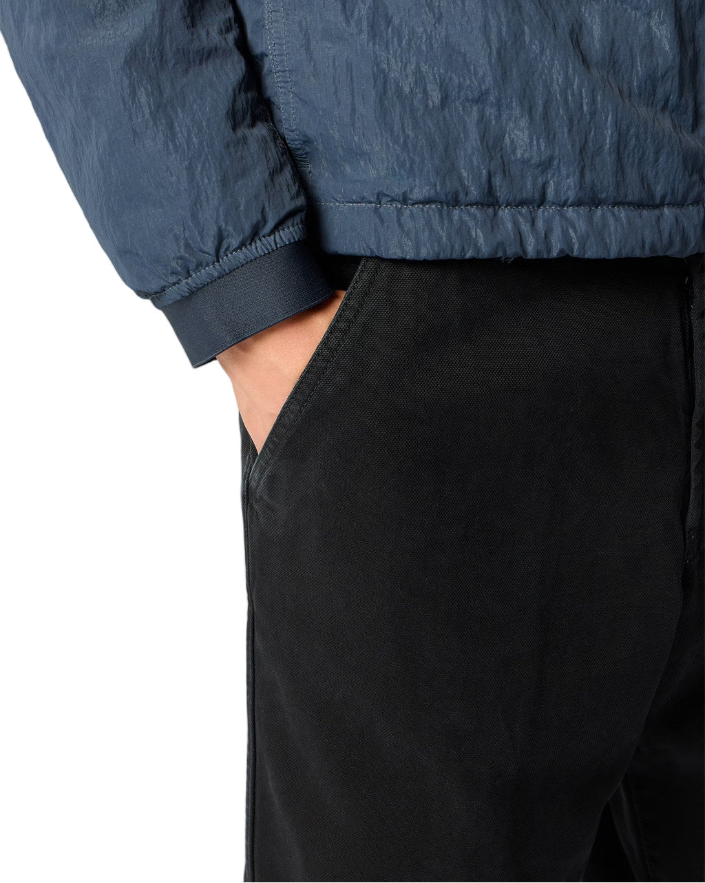 Stone Island 3100014 ORGANIC PANAMA COTTON 'OLD' EFFECT Pants Black