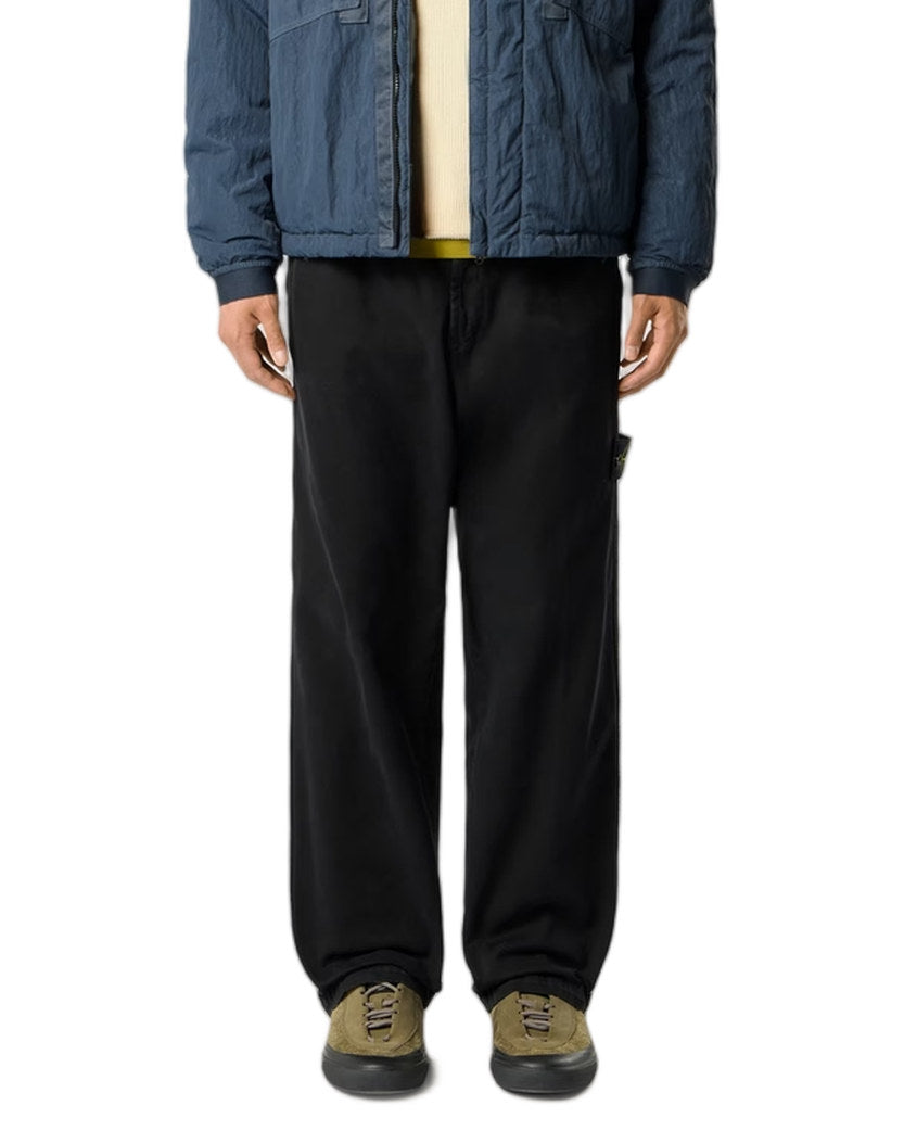 Stone Island 3100014 ORGANIC PANAMA COTTON 'OLD' EFFECT Pants Black
