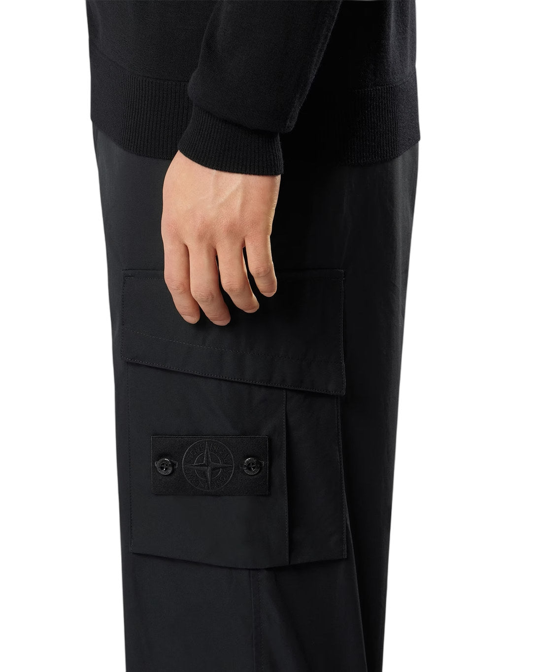 Stone Island 3100021 COTTON CANVAS_S.I. GHOST Pants Black