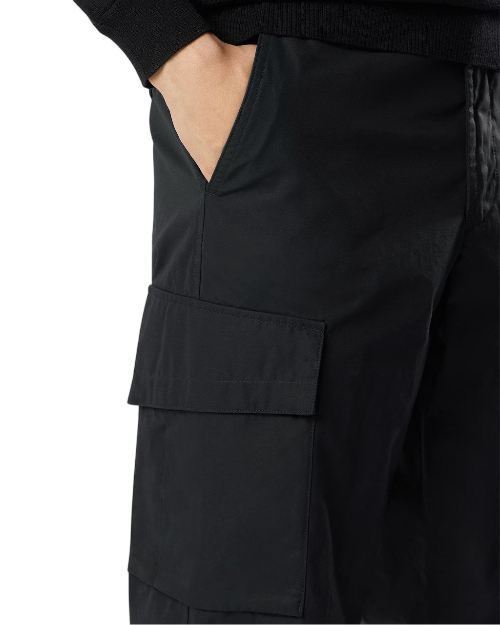 Stone Island 3100021 COTTON CANVAS_S.I. GHOST Pants Black