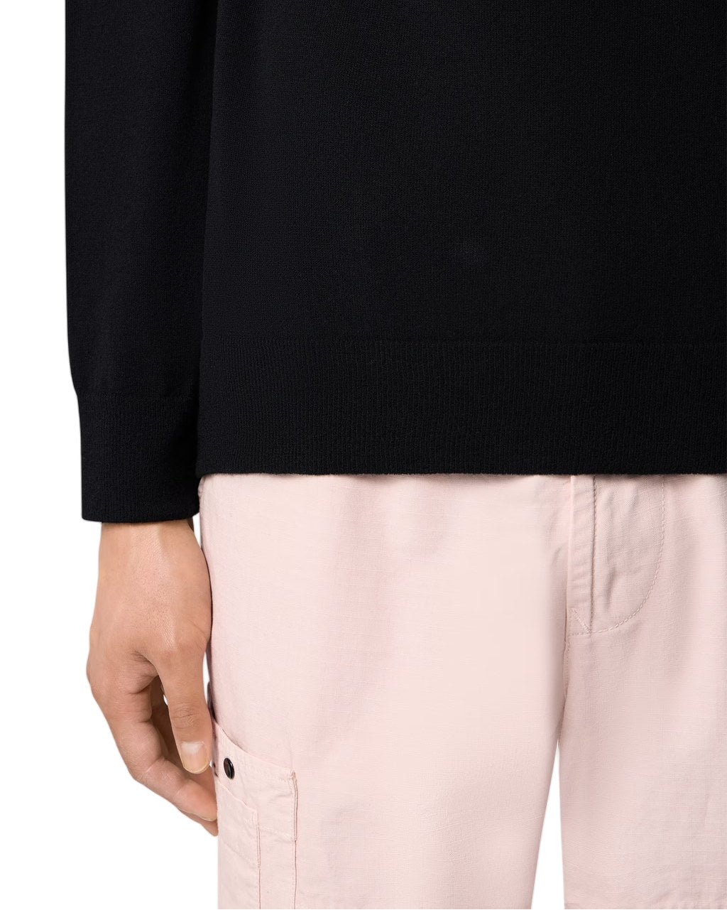 Stone Island 5100007 Stretch RWS Wool Jumper Black
