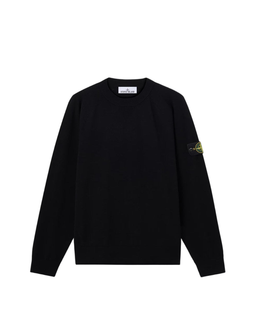 Stone Island 5100007 Stretch RWS Wool Jumper Black