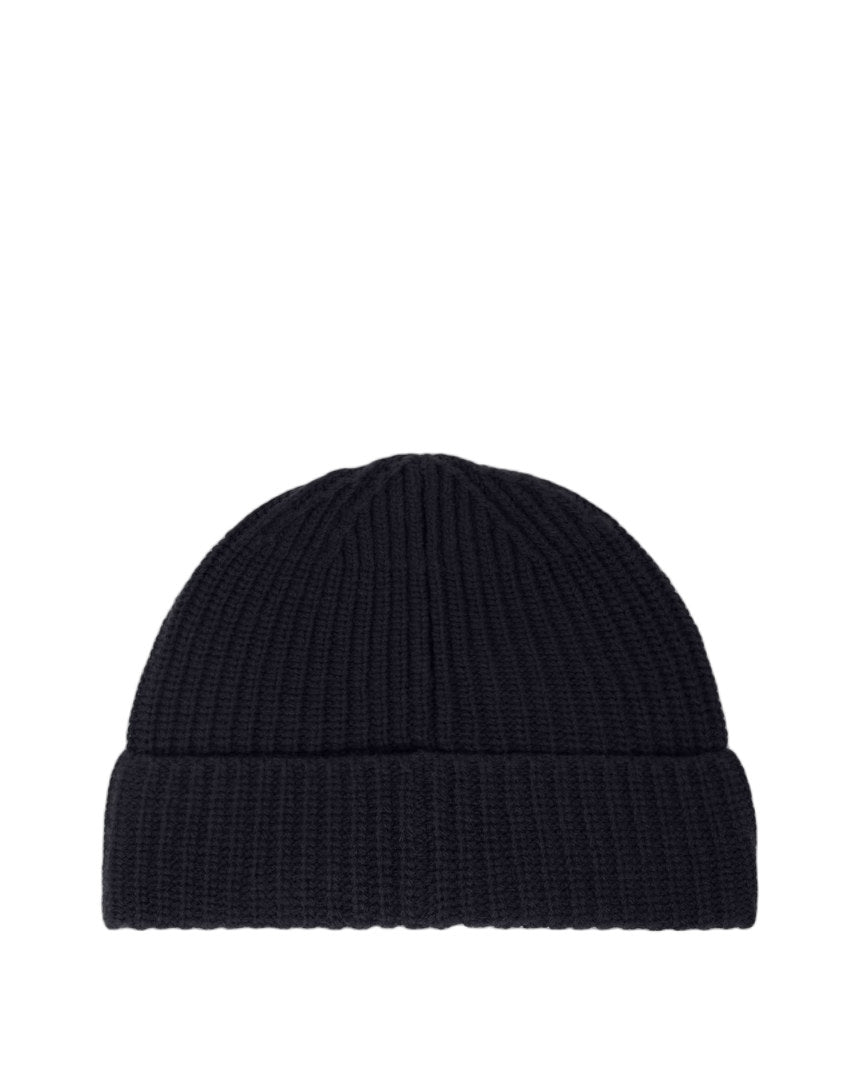 Stone Island N100012 LIGHT RWS GEELONG WOOL Compass Patch Beanie Navy Blue