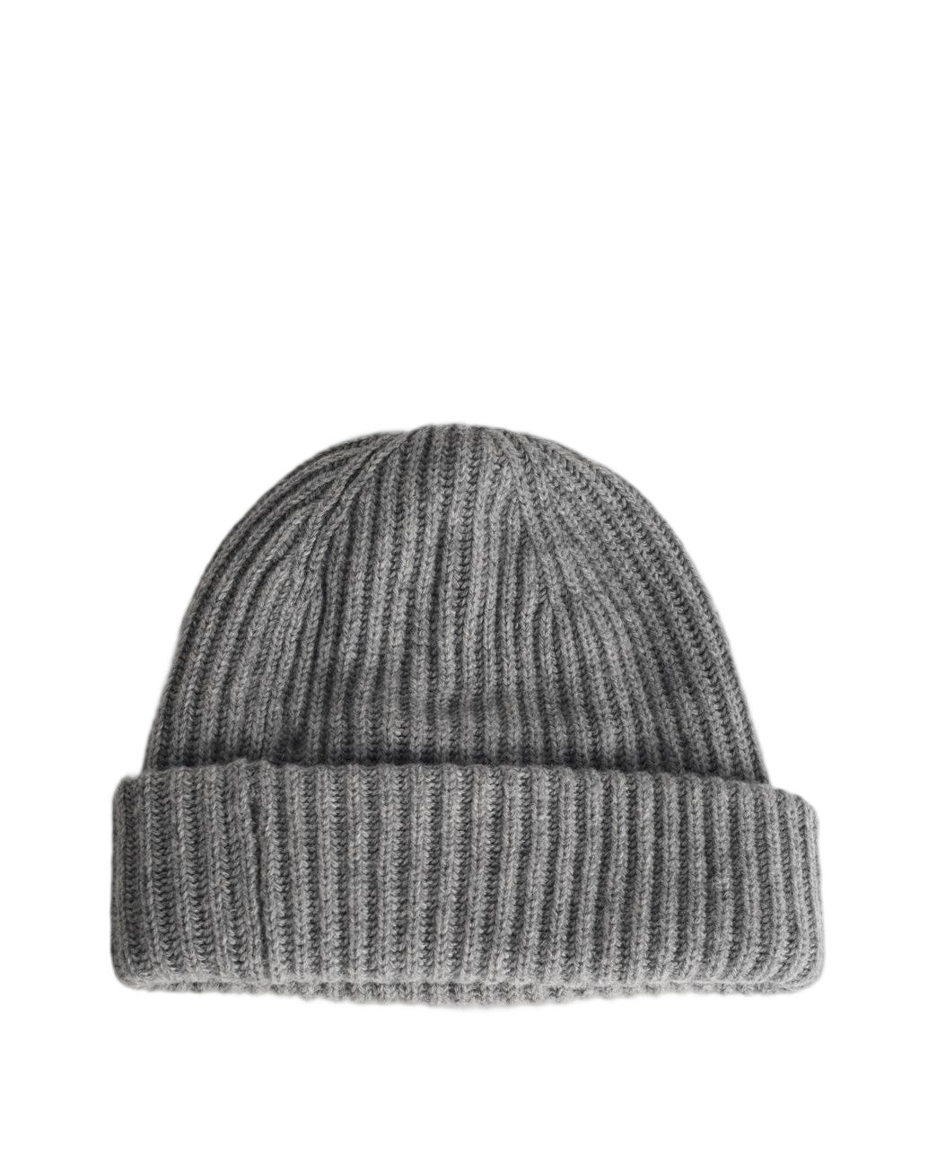 Ganni Ribbed Knit Beanie Grey