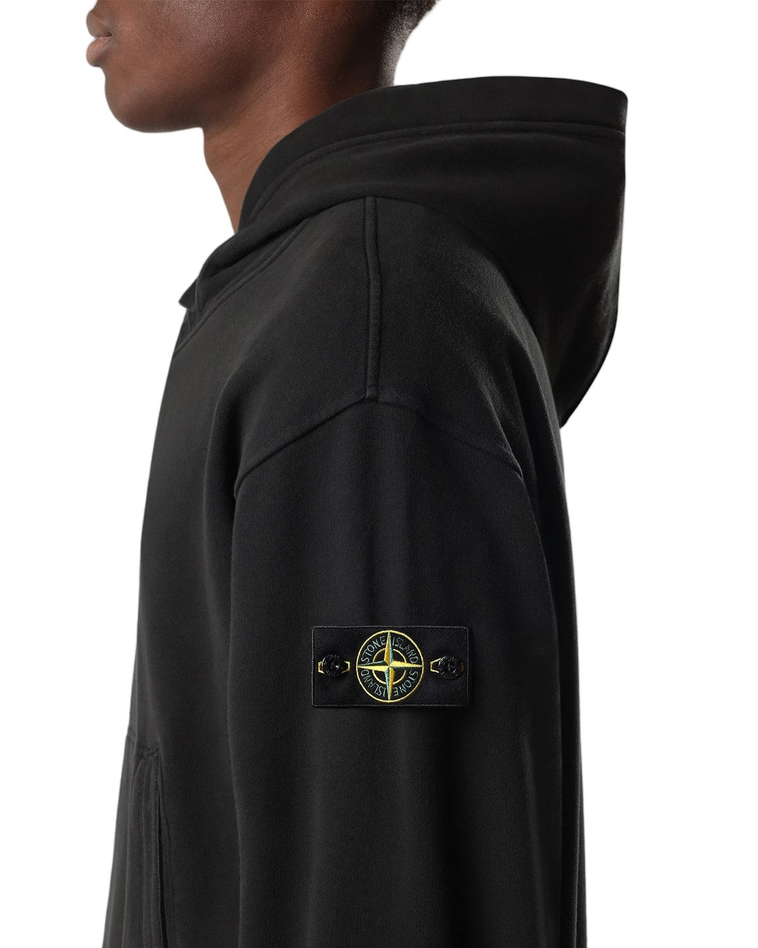 Stone Island 6100023 BRUSHED ORGANIC COTTON FLEECE Hoodie Black