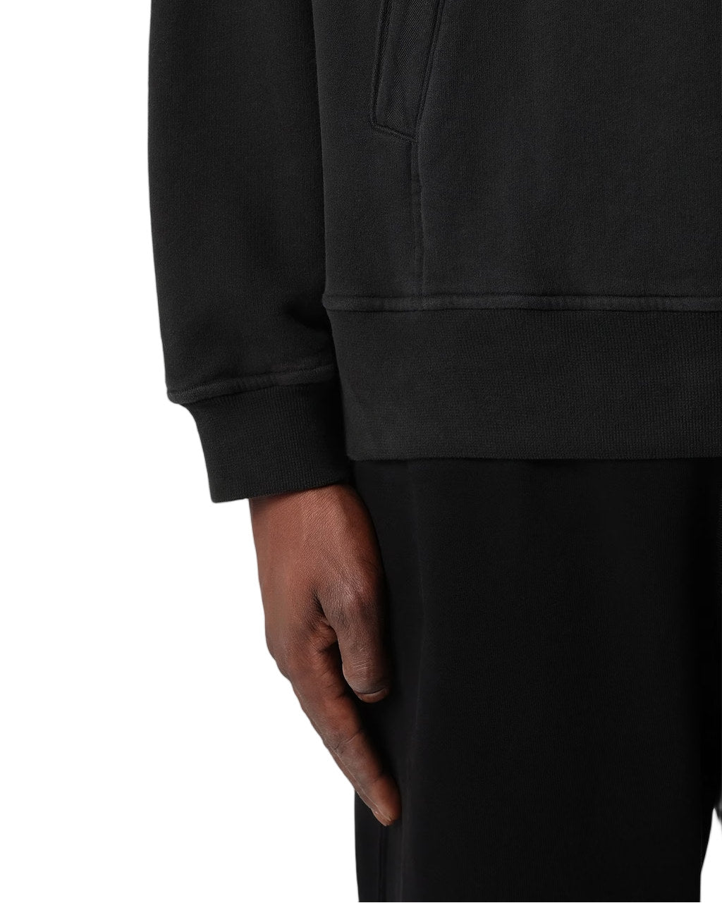 Stone Island 6100023 BRUSHED ORGANIC COTTON FLEECE Hoodie Black