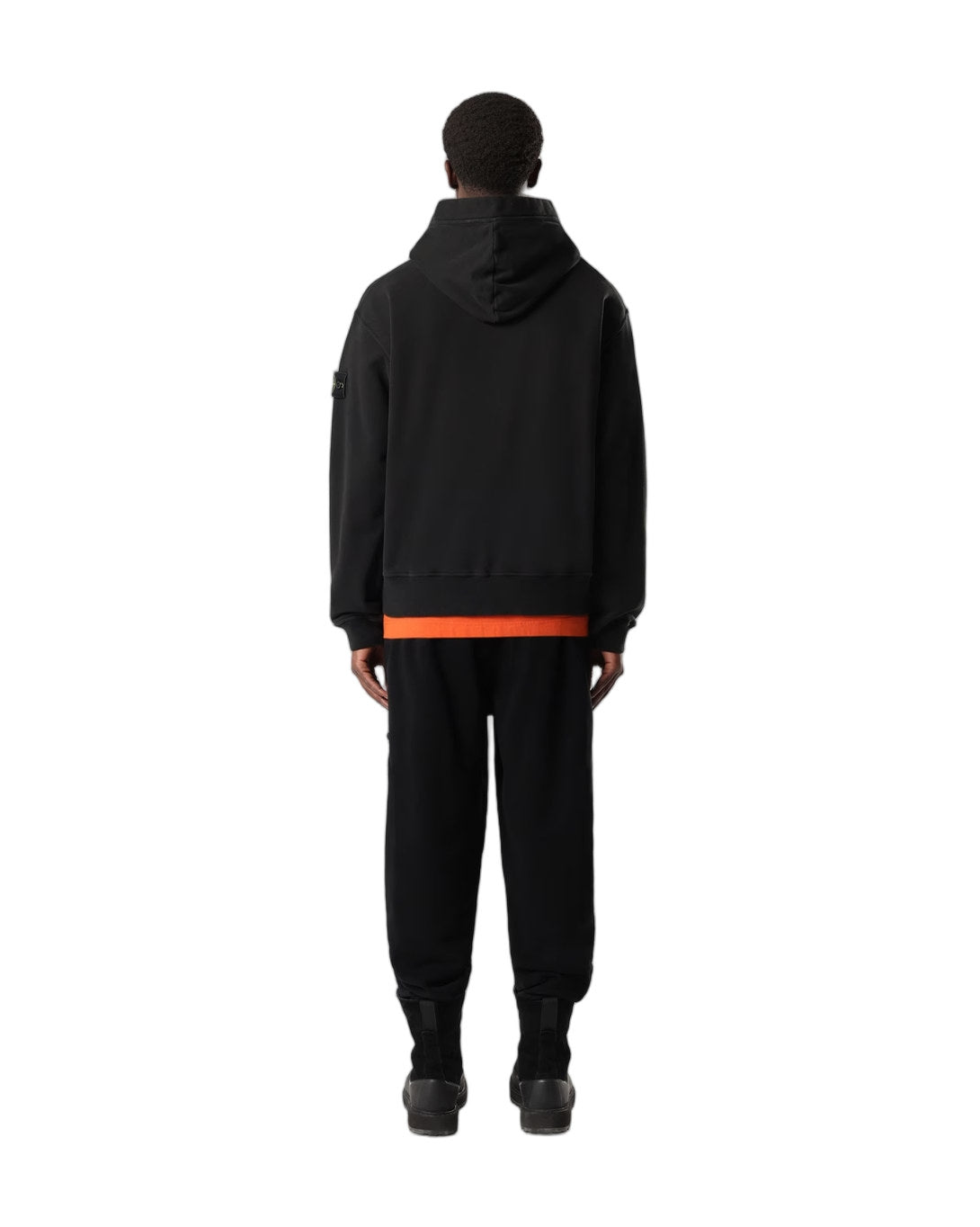 Stone Island 6100023 BRUSHED ORGANIC COTTON FLEECE Hoodie Black