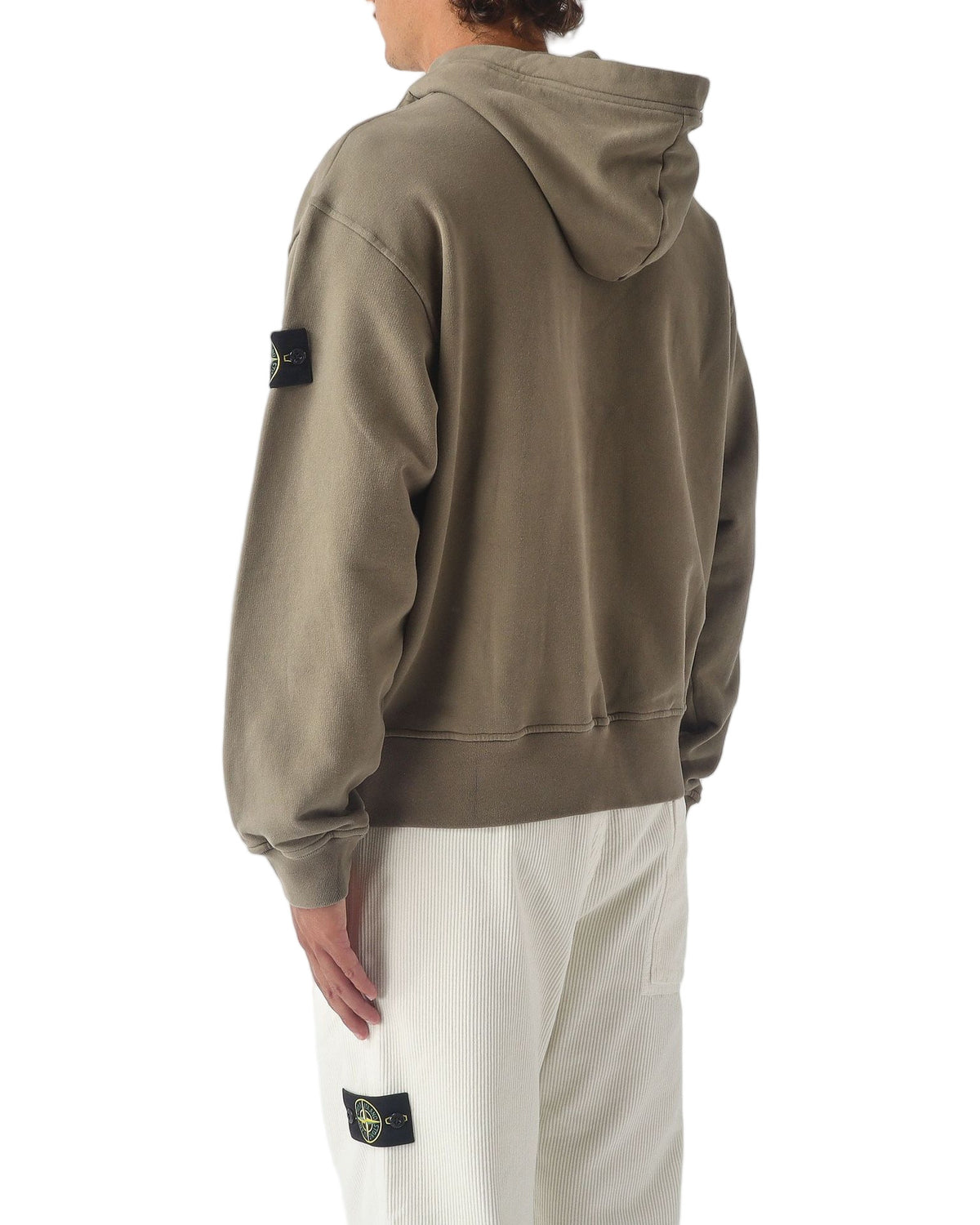 Stone Island 6100023 BRUSHED ORGANIC COTTON FLEECE Hoodie Military Green