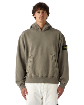 Stone Island 6100023 BRUSHED ORGANIC COTTON FLEECE Hoodie Military Green