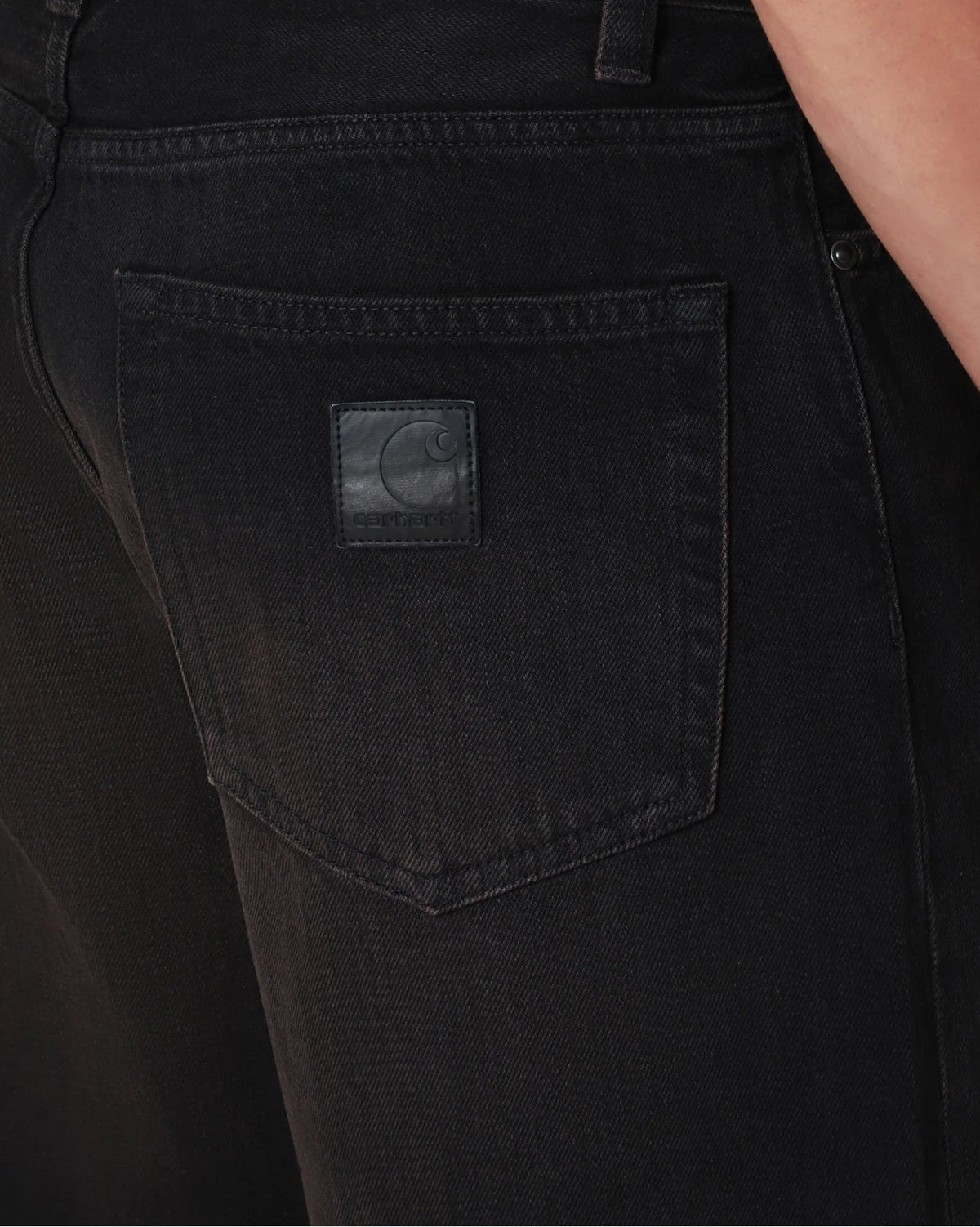 Carhartt WIP Aaron Cotton Denim Pants Black
