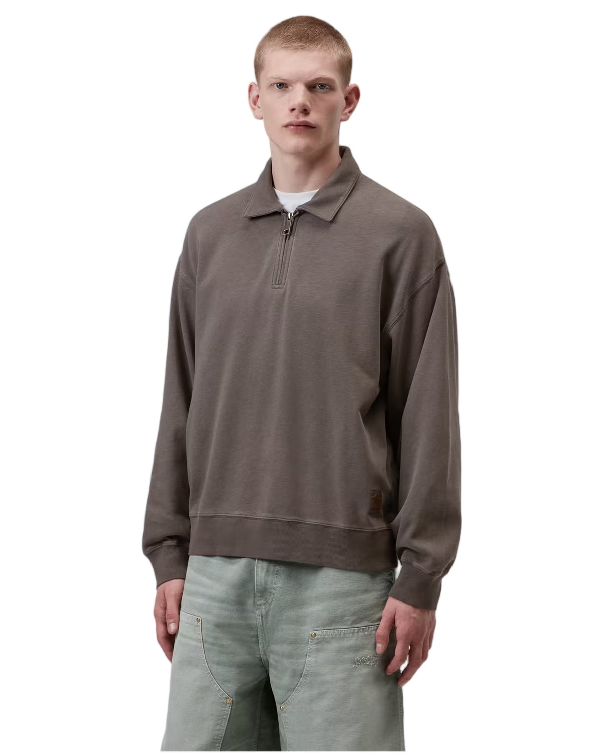 Carhartt WIP Harper Polo in Heavy Cotton Jersey Tobacco