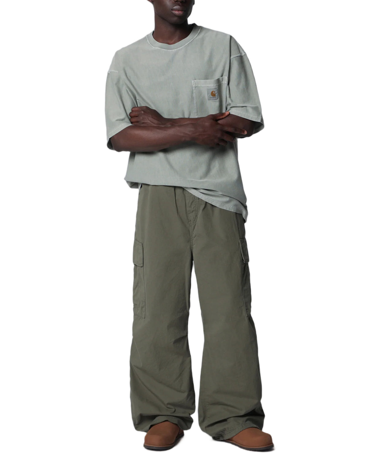 Carhartt WIP Mandler Cargo Trousers Cotton Poplin Military Green