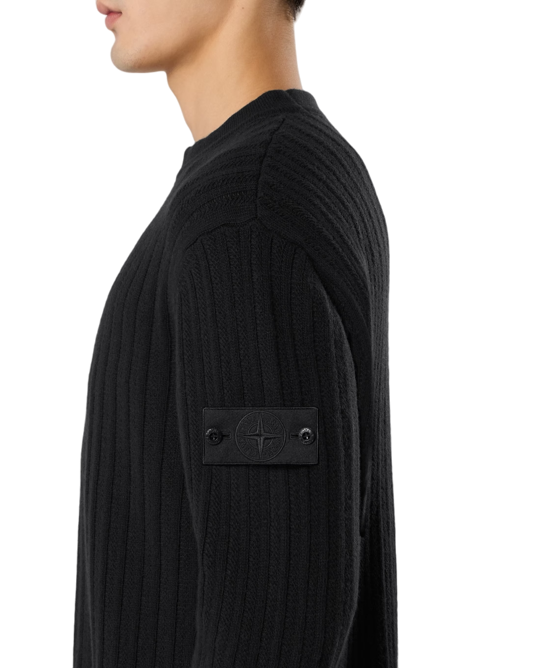 Stone Island 5100051 WOOL CASHMERE_S.I. GHOST Jumper Black