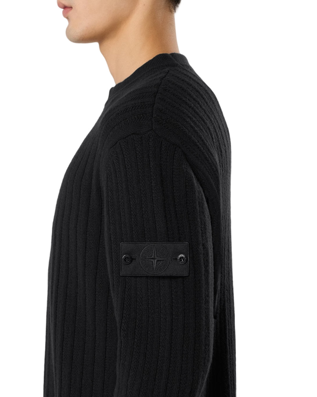 Stone Island 5100051 WOOL CASHMERE_S.I. GHOST Jumper Black