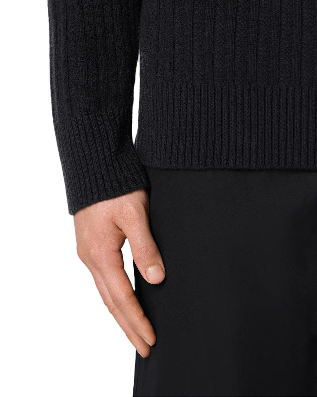 Stone Island 5100051 WOOL CASHMERE_S.I. GHOST Jumper Black