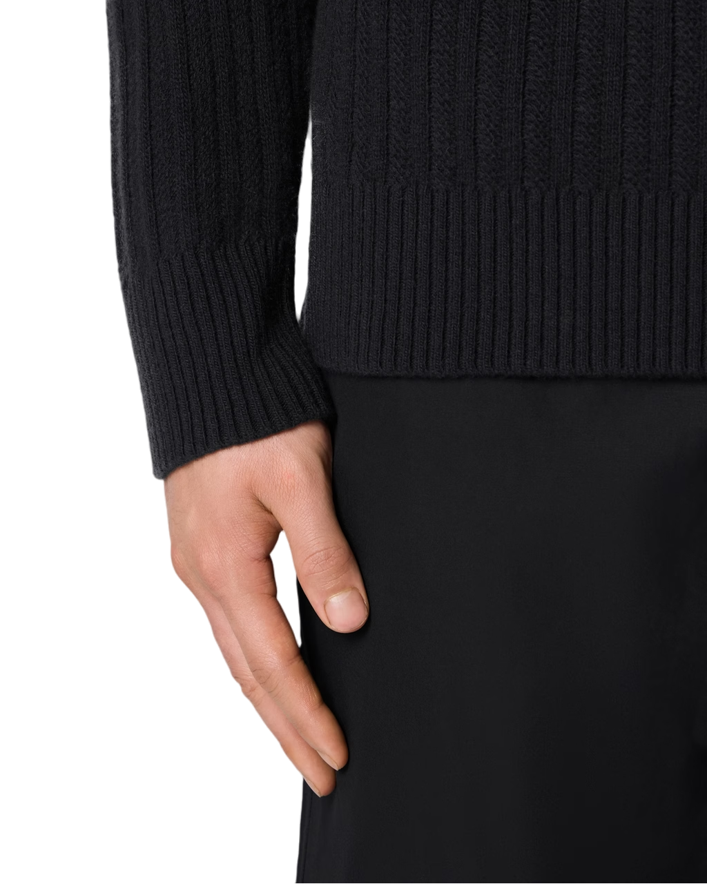 Stone Island 5100051 WOOL CASHMERE_S.I. GHOST Jumper Black