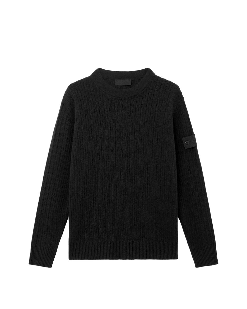 Stone Island 5100051 WOOL CASHMERE_S.I. GHOST Jumper Black