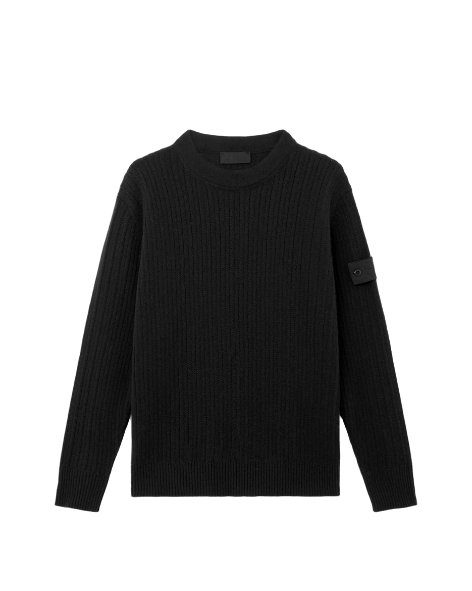 Stone Island 5100051 WOOL CASHMERE_S.I. GHOST Jumper Black