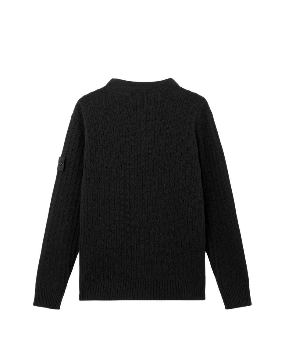 Stone Island 5100051 WOOL CASHMERE_S.I. GHOST Jumper Black