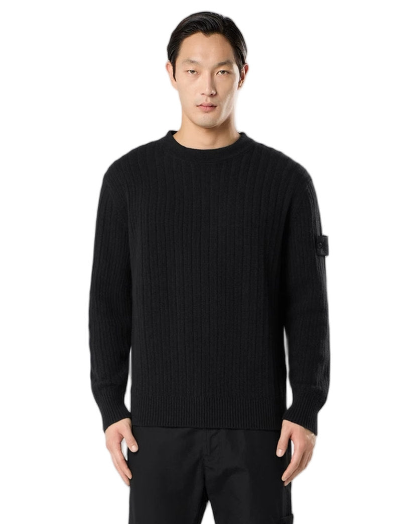 Stone Island 5100051 WOOL CASHMERE_S.I. GHOST Jumper Black