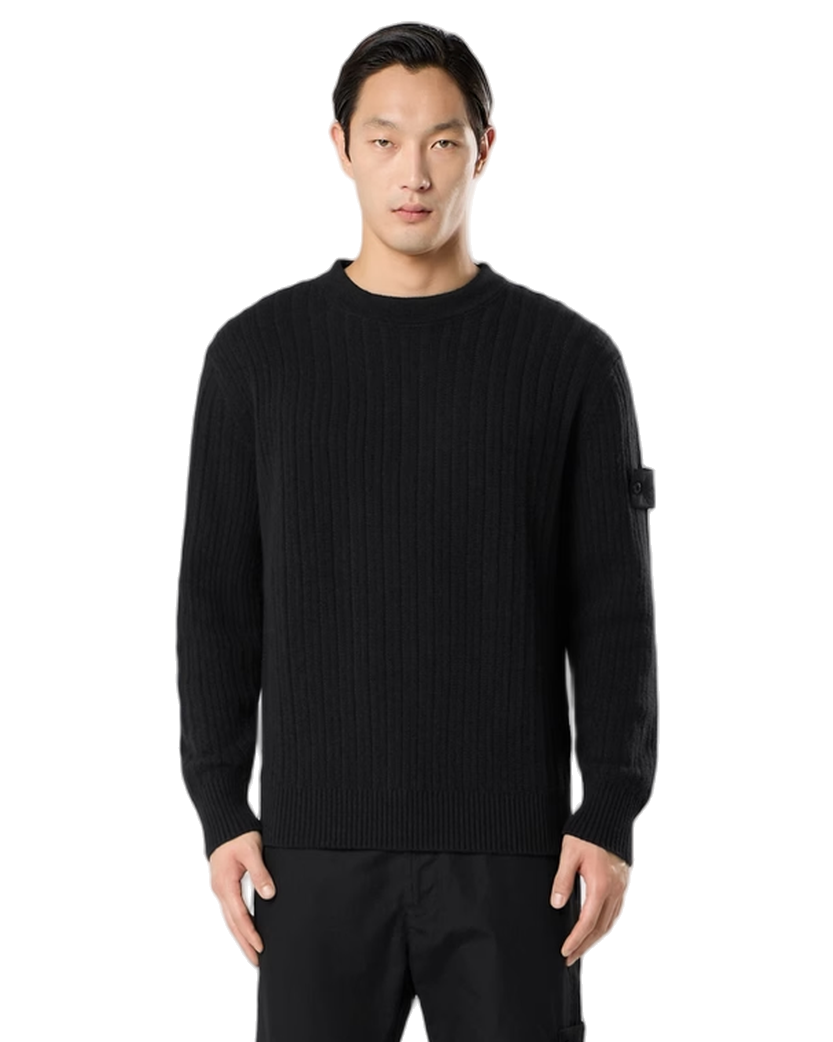 Stone Island 5100051 WOOL CASHMERE_S.I. GHOST Jumper Black