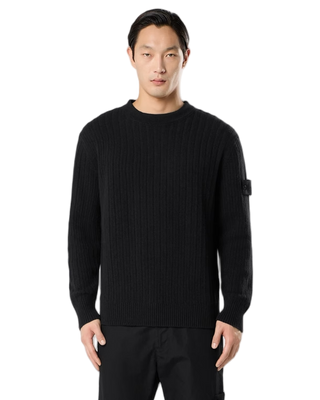 Stone Island 5100051 WOOL CASHMERE_S.I. GHOST Jumper Black