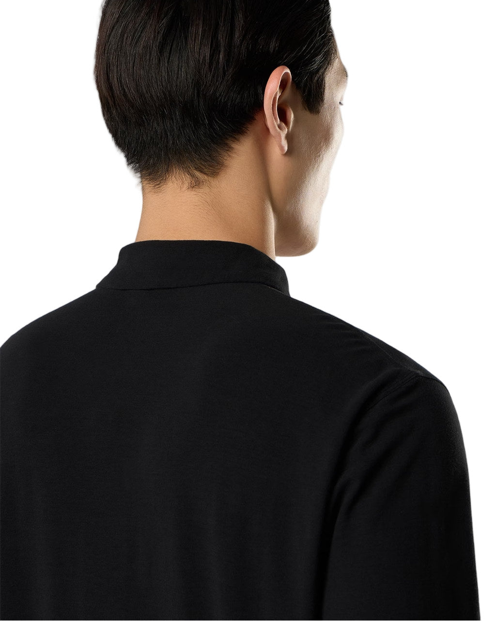 Stone Island 2200005 ORGANIC COTTON JERSEY CREPE_S.I. GHOST Polo Shirt Black