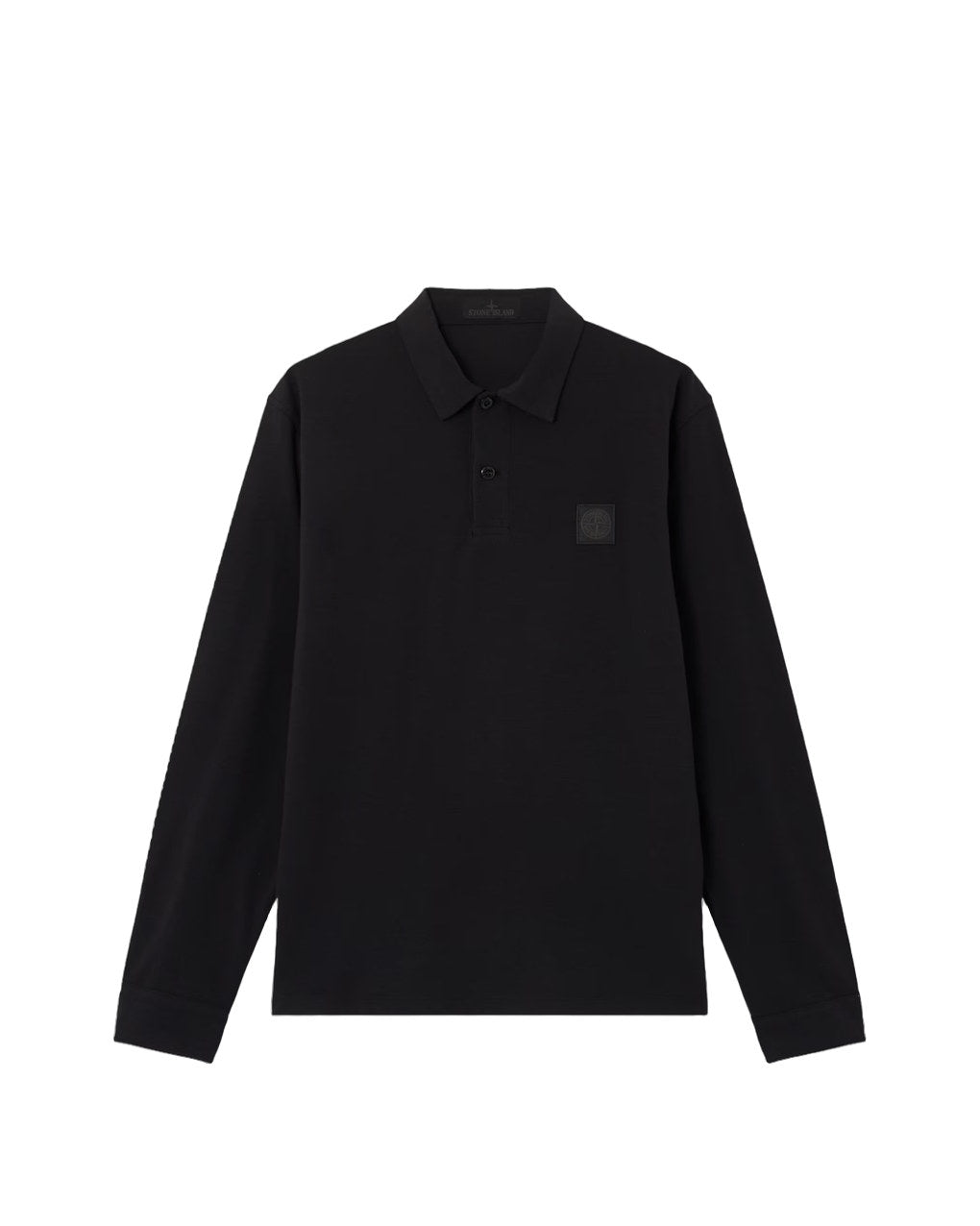Stone Island 2200005 ORGANIC COTTON JERSEY CREPE_S.I. GHOST Polo Shirt Black
