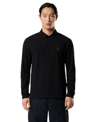 Stone Island 2200005 ORGANIC COTTON JERSEY CREPE_S.I. GHOST Polo Shirt Black
