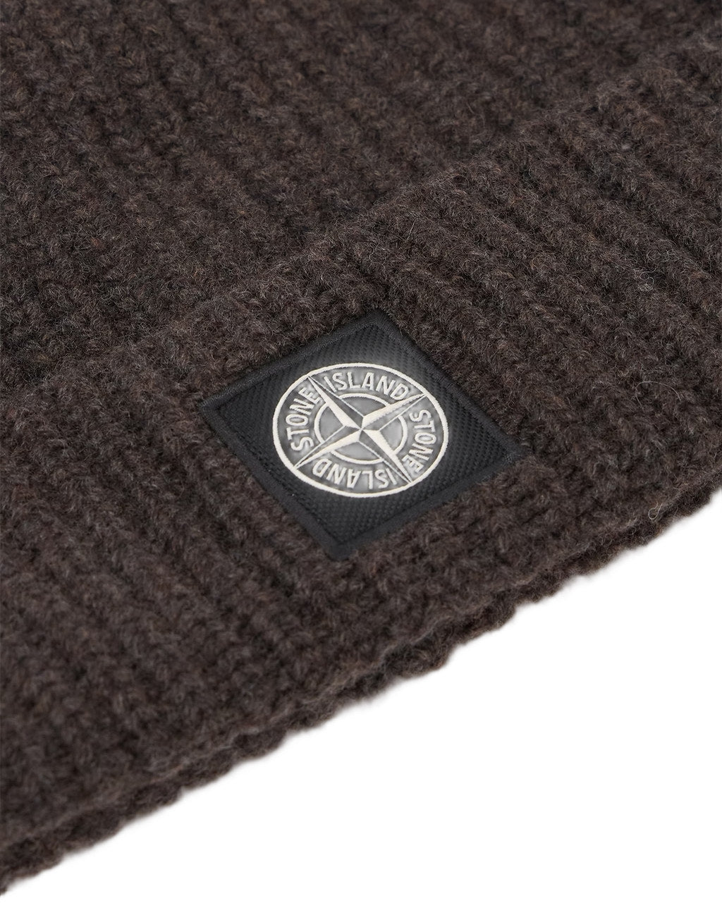 Stone Island N100012 LIGHT RWS GEELONG WOOL Compass Patch Beanie Lead Grey Melange