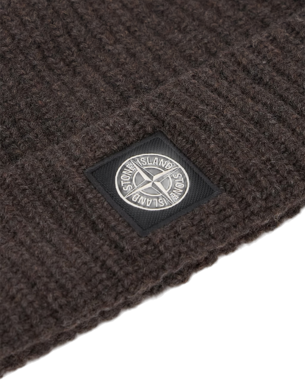 Stone Island N100012 LIGHT RWS GEELONG WOOL Compass Patch Beanie Lead Grey Melange