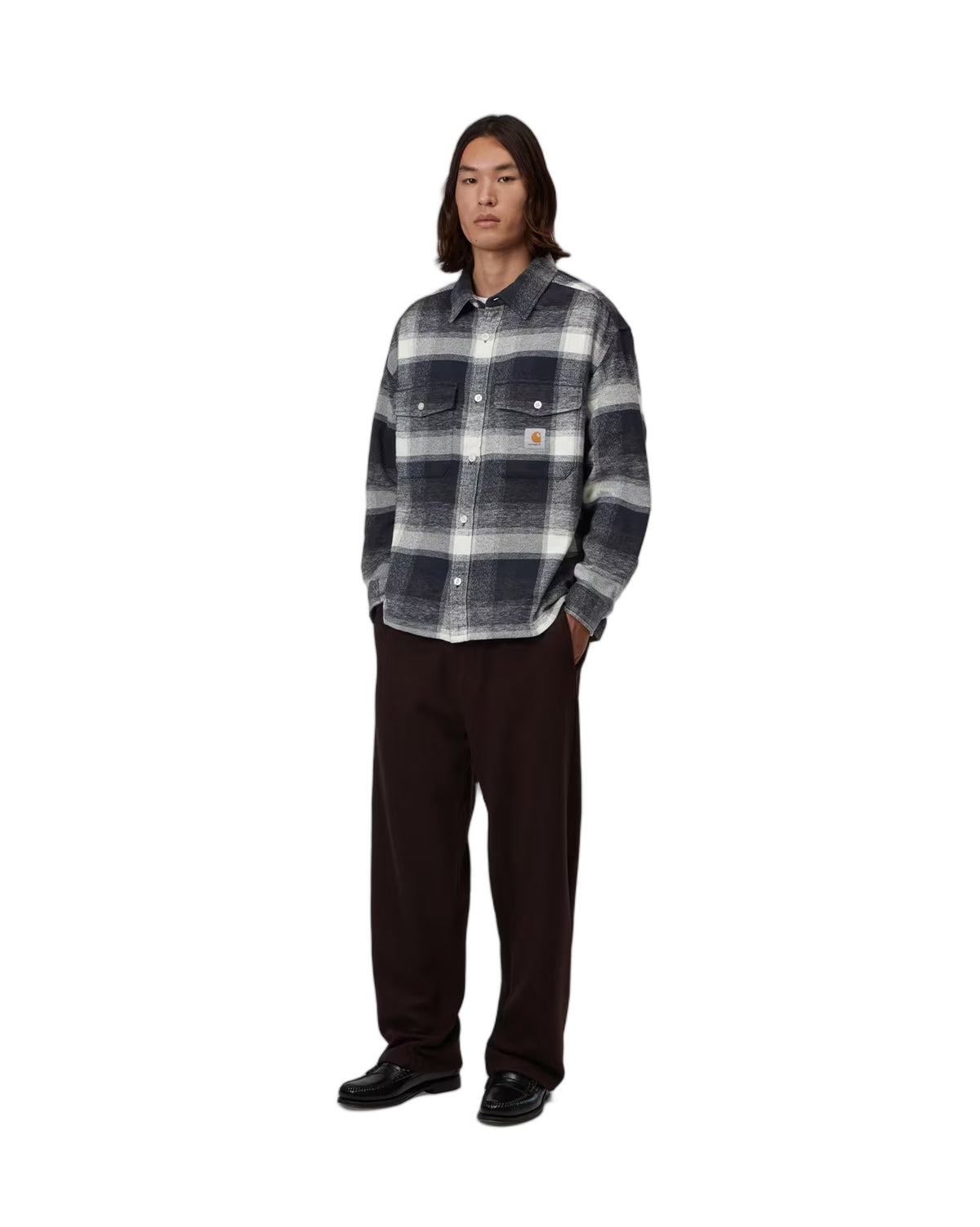 Carhartt WIP L/S Esterson Shirt Check Dark Navy