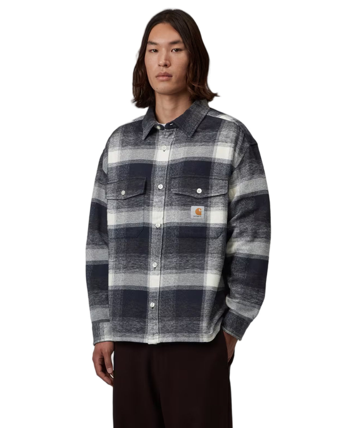 Carhartt WIP L/S Esterson Shirt Check Dark Navy