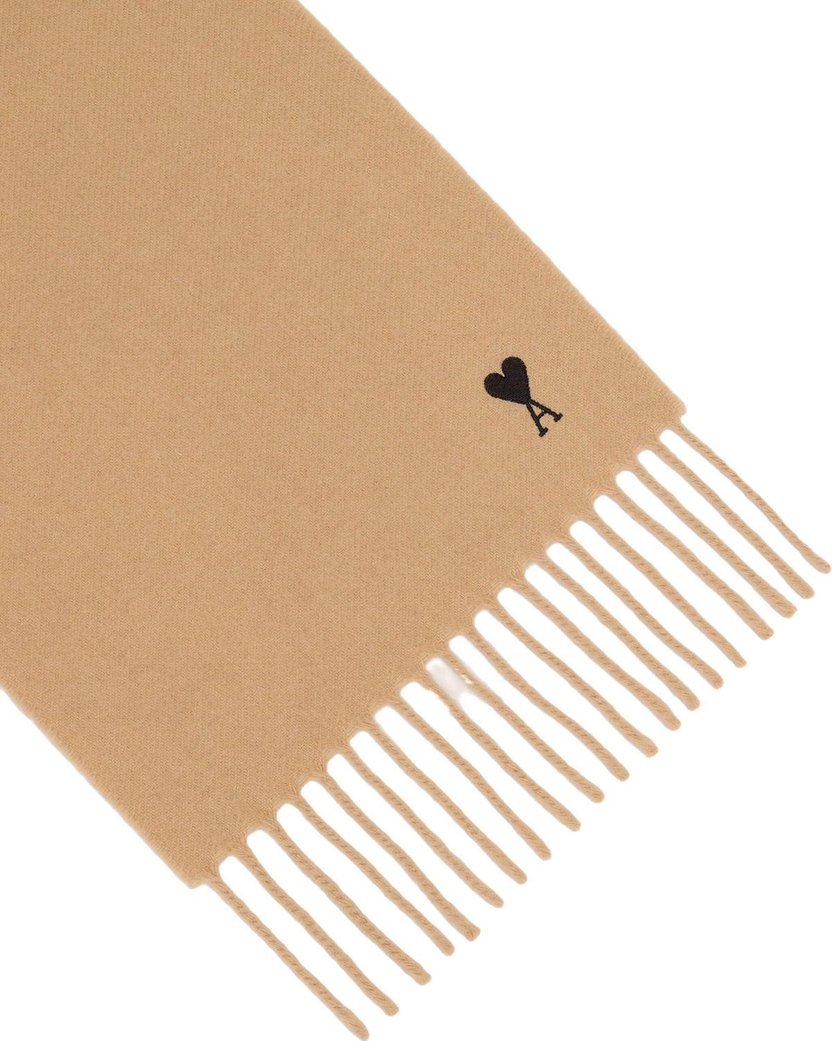 Ami Paris Wool Scarf with Ami de Coeur Mastic Beige