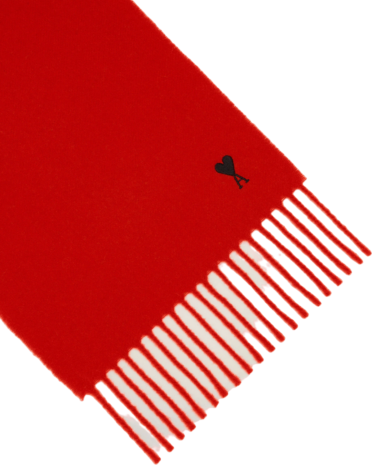 Ami Paris Wool Scarf with Ami de Coeur Ruby Red