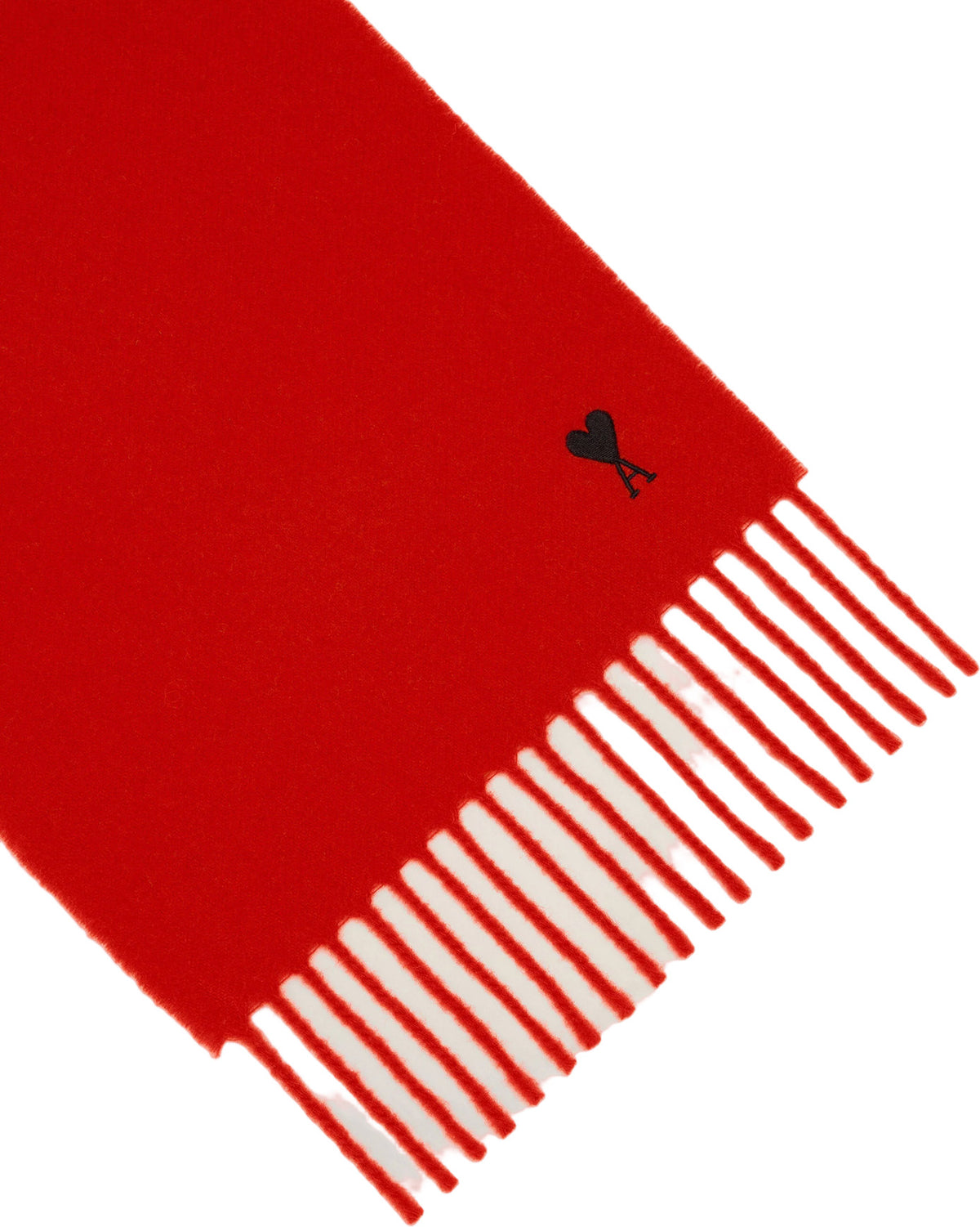 Ami Paris Wool Scarf with Ami de Coeur Ruby Red