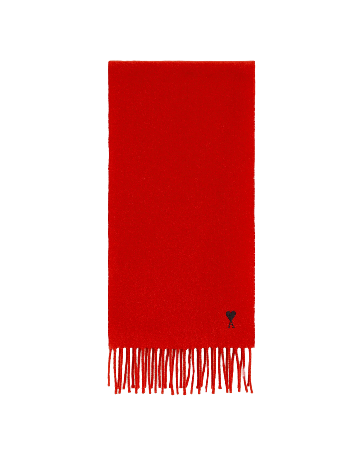 Ami Paris Wool Scarf with Ami de Coeur Ruby Red