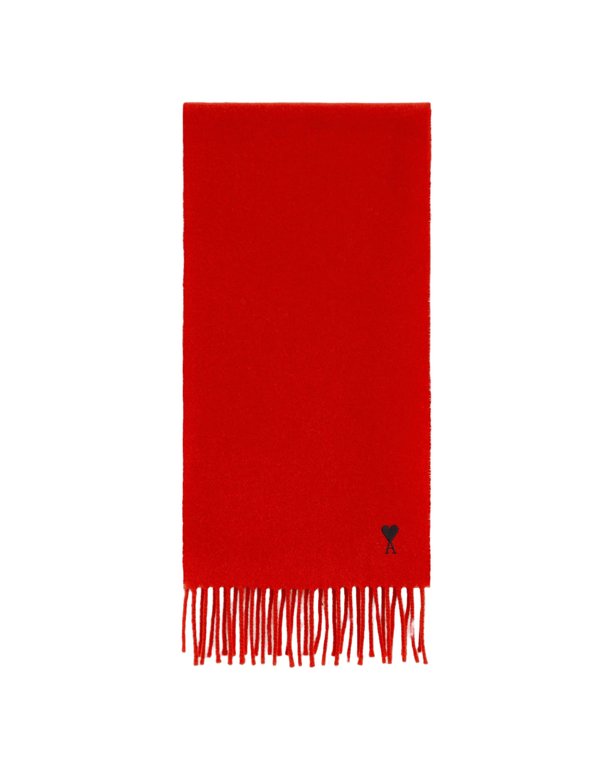 Ami Paris Wool Scarf with Ami de Coeur Ruby Red