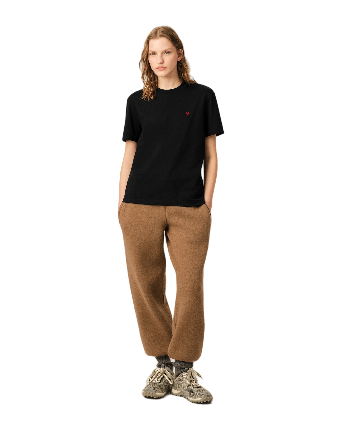 Ami Paris Cotton Ami de Coeur T-Shirt Black