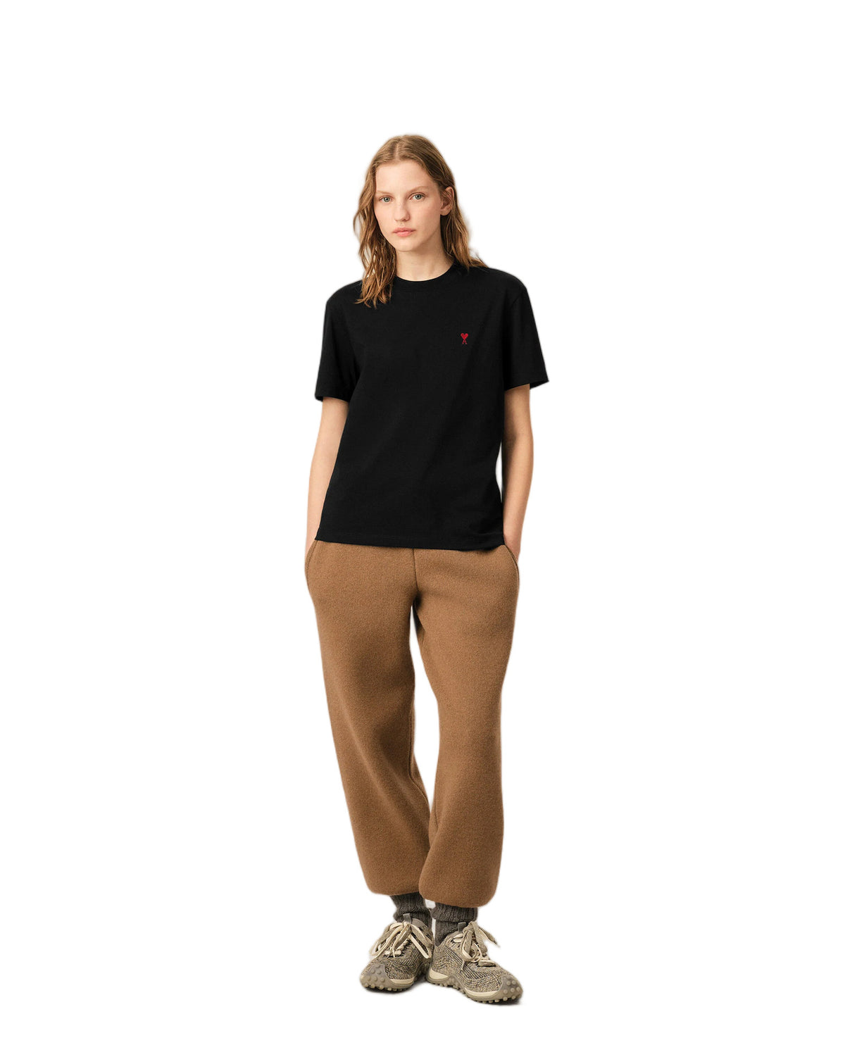 Ami Paris Cotton Ami de Coeur T-Shirt Black