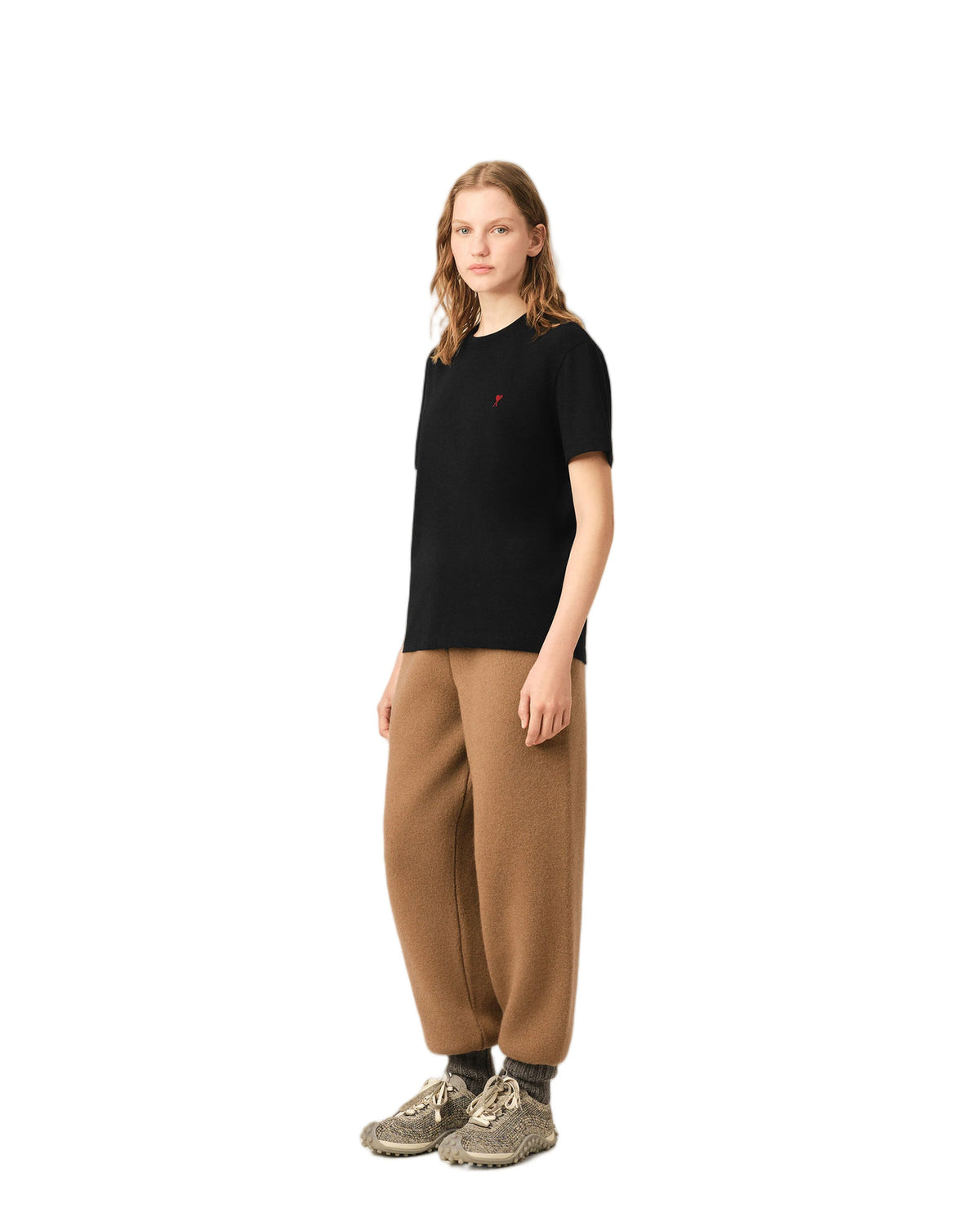 Ami Paris Cotton Ami de Coeur T-Shirt Black