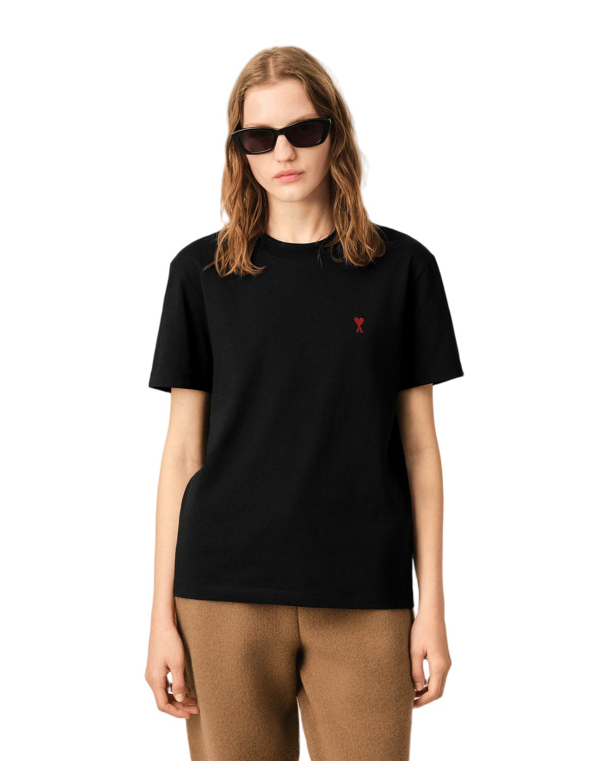 Ami Paris Cotton Ami de Coeur T-Shirt Black