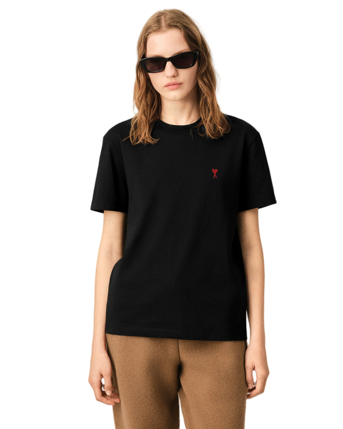 Ami Paris Cotton Ami de Coeur T-Shirt Black