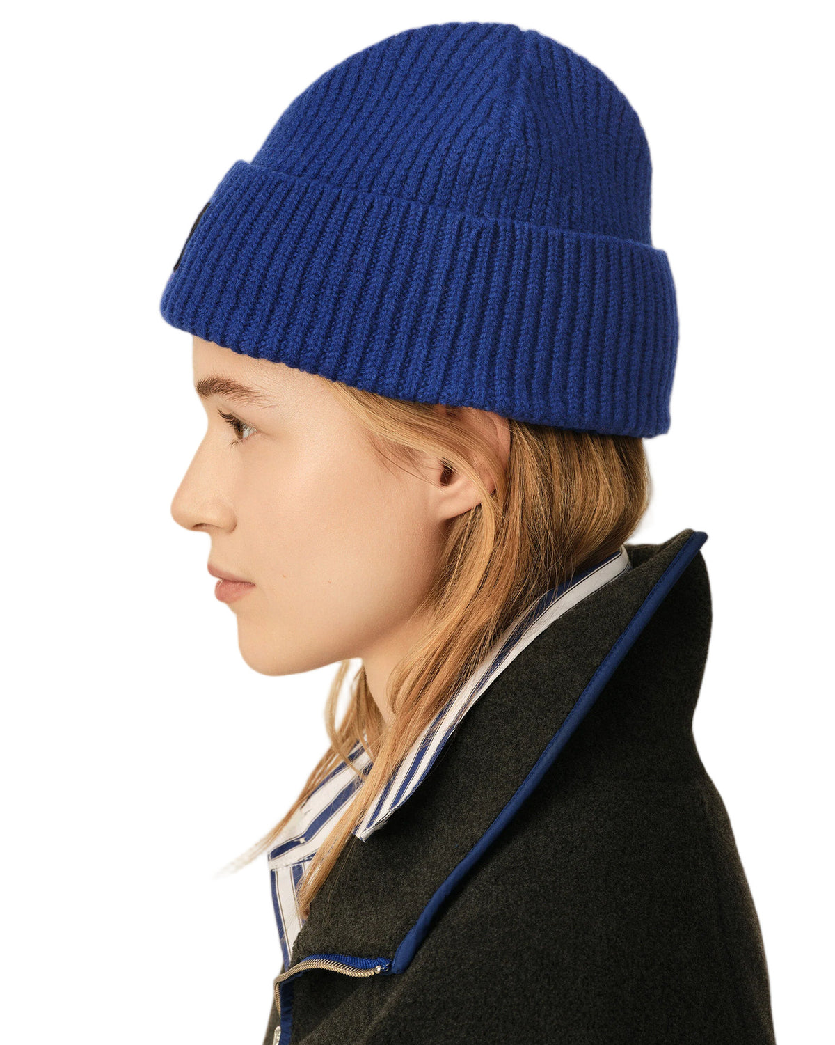 Ami Paris Wool Beanie with Ami de Coeur Royal Blue/Black