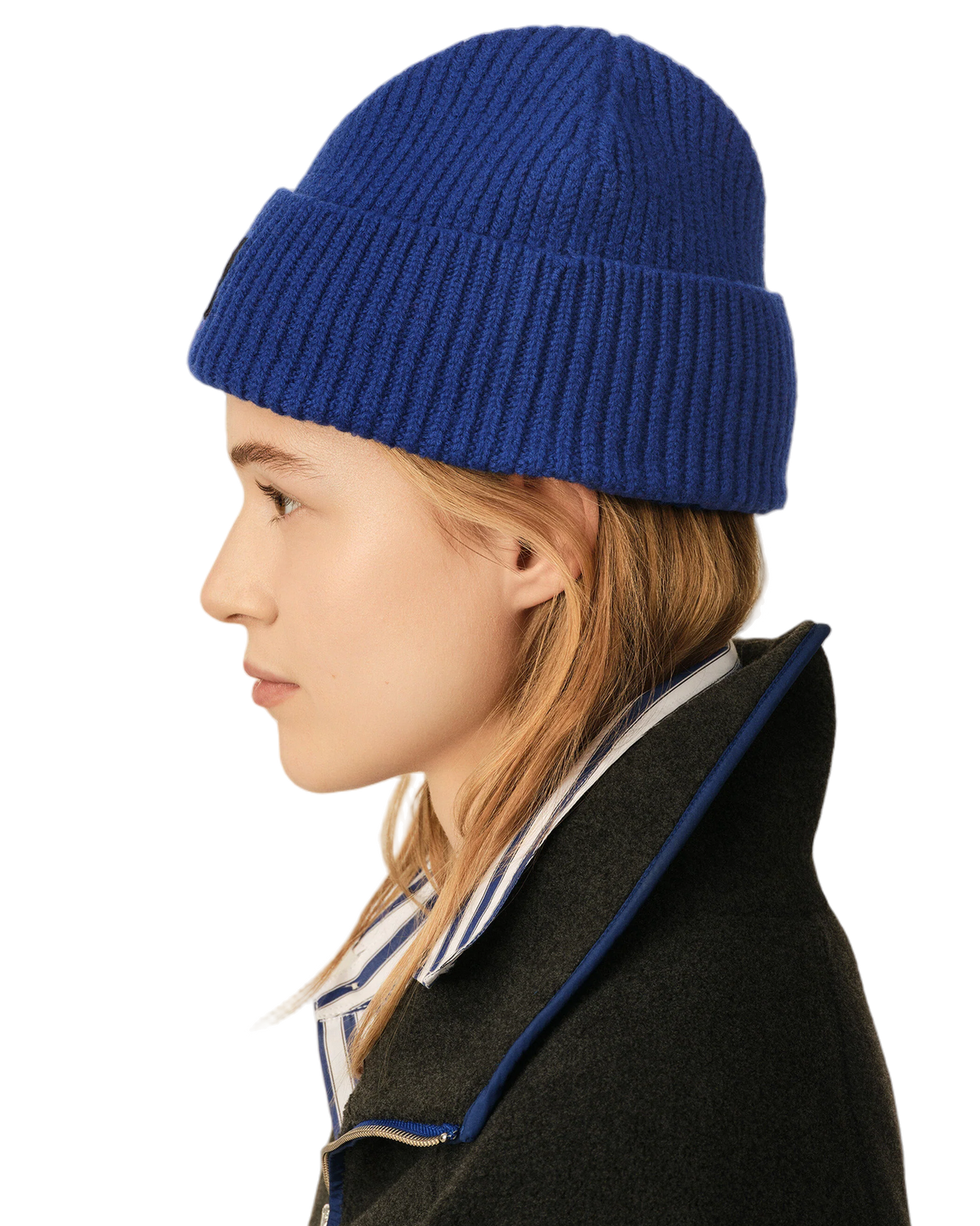 Ami Paris Wool Beanie with Ami de Coeur Royal Blue/Black