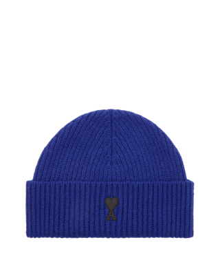 Ami Paris Wool Beanie with Ami de Coeur Royal Blue/Black
