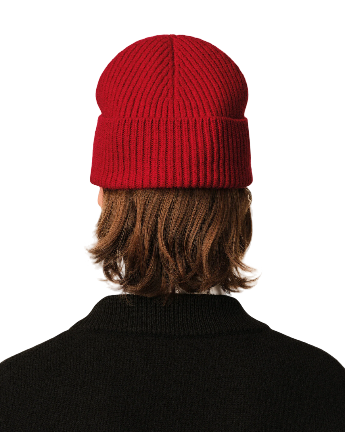 Ami Paris Wool Beanie with Ami de Coeur Ruby Red/Black