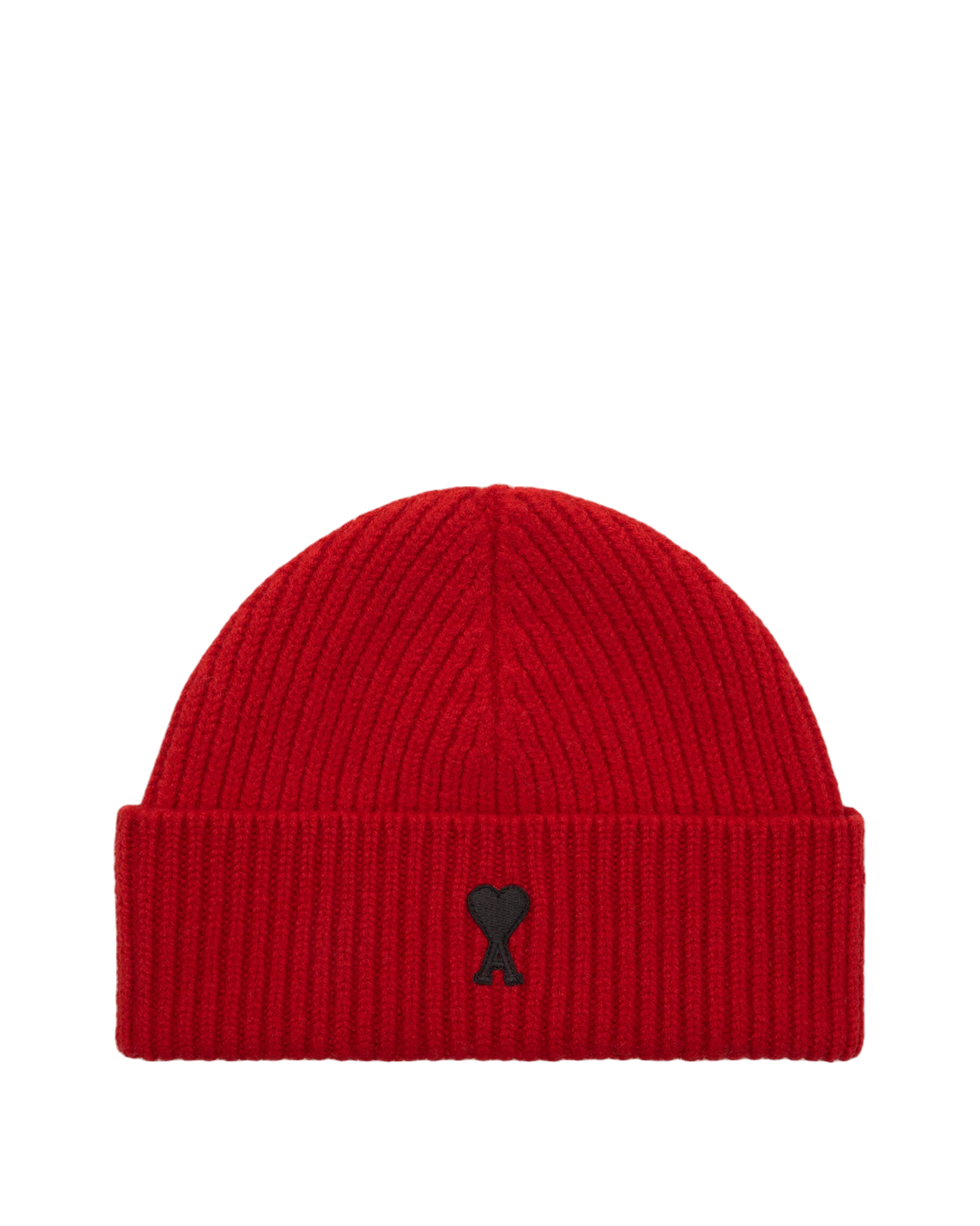 Ami Paris Wool Beanie with Ami de Coeur Ruby Red/Black